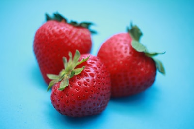 Three red strawberries
